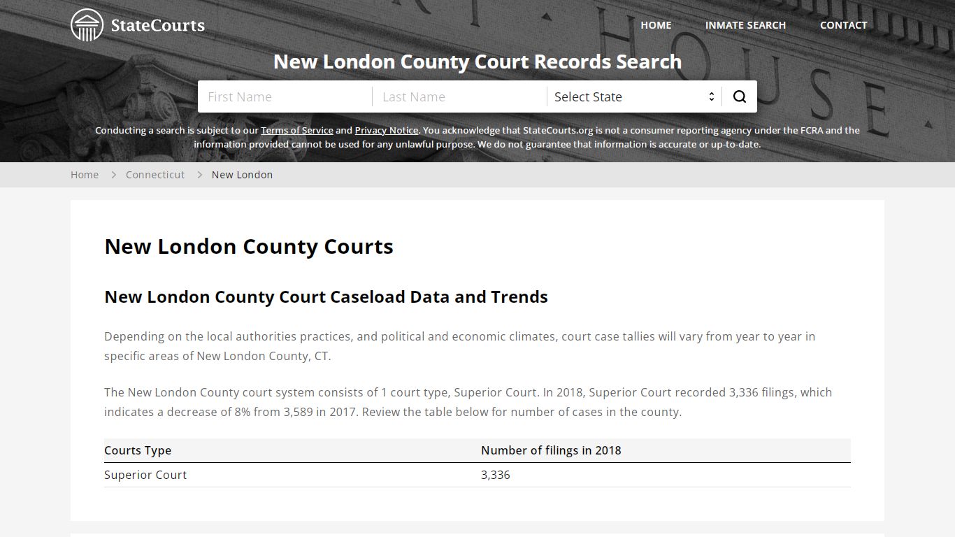 New London County, CT Courts - Records & Cases - StateCourts